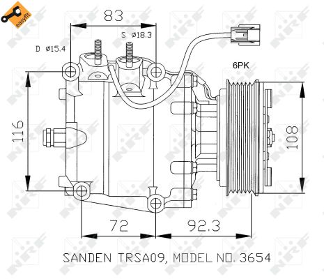 NRF Kompressor, klimaanlæg 32072 for HONDA