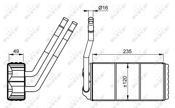 NRF Varmeelement, kabinevarme 54263 for LAND ROVER
