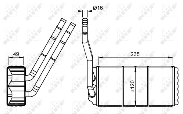 NRF Varmeelement, kabinevarme 54264 for LAND ROVER