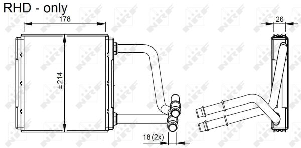 NRF Varmeelement, kabinevarme 54296 for MERCEDES-BENZ