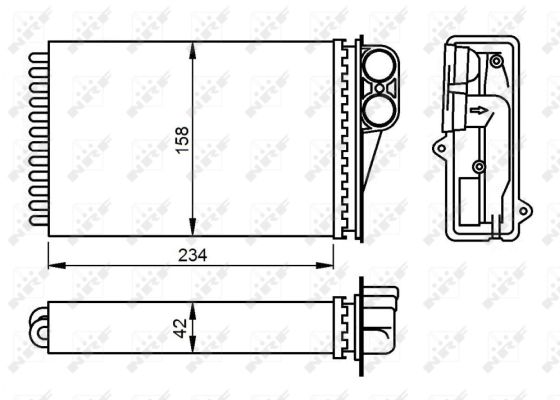 NRF Varmeelement, kabinevarme 54304 for PEUGEOT