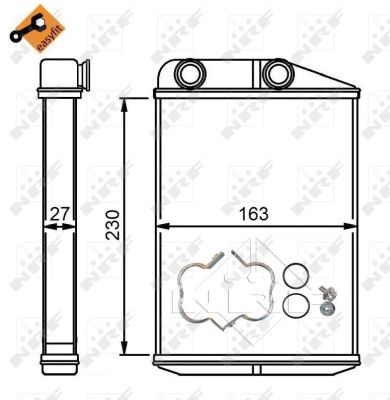 NRF Varmeelement, kabinevarme 54309 for FIAT VAUXHALL