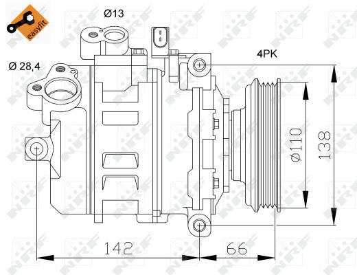 NRF Kompressor, klimaanlæg 32106 for AUDI