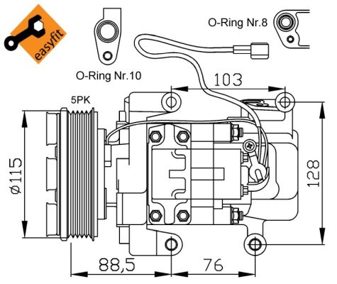 NRF Kompressor, klimaanlæg 32681 for MAZDA