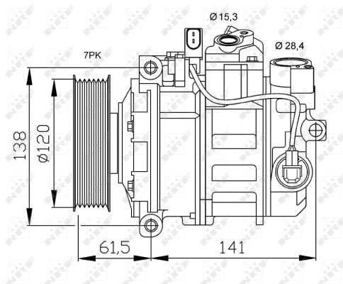 NRF Kompressor, klimaanlæg 32777 for VW AUDI