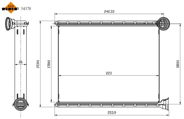 NRF Varmeelement, kabinevarme 54378 for PEUGEOT
