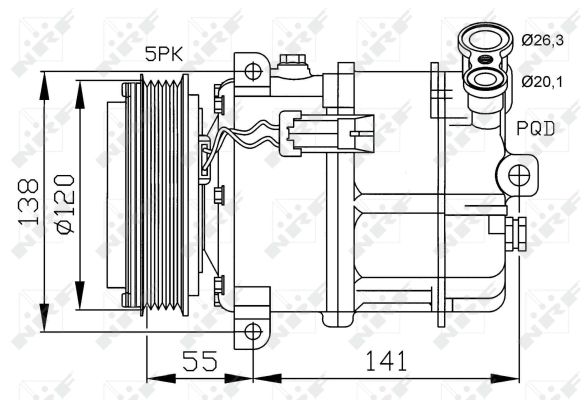 NRF Kompressor, klimaanlæg 32313 for OPEL VAUXHALL FIAT
