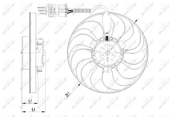 NRF Ventilator, motorkøling 47398 for VW