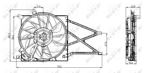NRF Ventilator, motorkøling 47015 for VAUXHALL OPEL