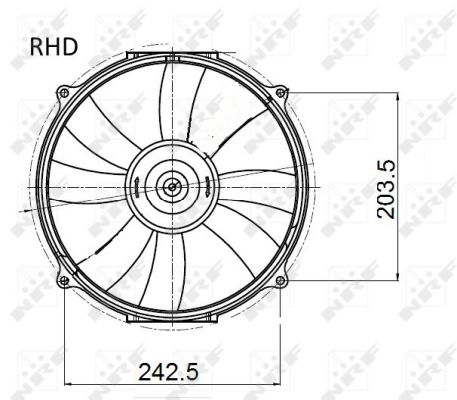 NRF Ventilator, motorkøling 47045 for MERCEDES-BENZ
