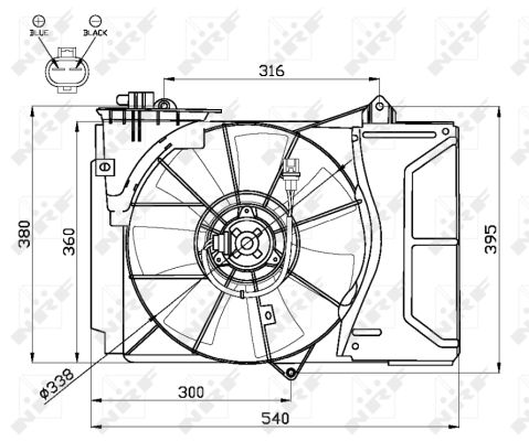 NRF Ventilator, motorkøling 47055 for TOYOTA