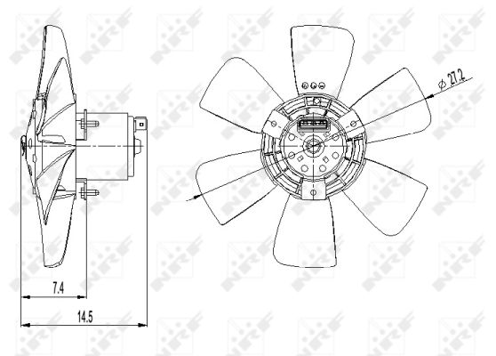 NRF Ventilator, motorkøling 47390 for VW
