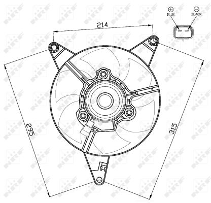 NRF Ventilator, motorkøling 47498 for AUTOBIANCHI FIAT LANCIA