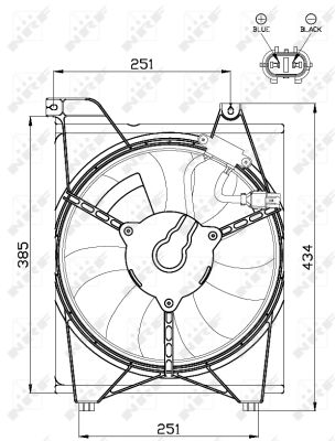 NRF Ventilator, motorkøling 47515 for KIA