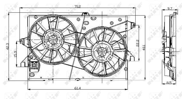 NRF Ventilator, motorkøling 47003 for FORD
