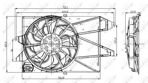 NRF Ventilator, motorkøling 47005 for FORD