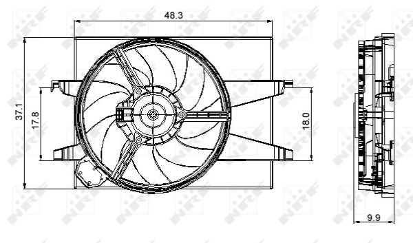 NRF Ventilator, motorkøling 47006 for FORD MAZDA