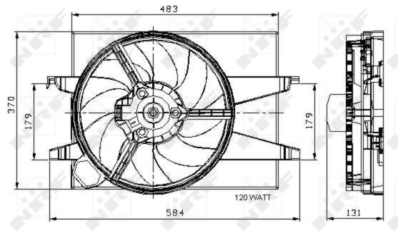 NRF Ventilator, motorkøling 47007 for FORD MAZDA