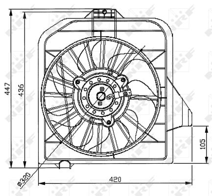 NRF Ventilator, motorkøling 47032 for DODGE CHRYSLER