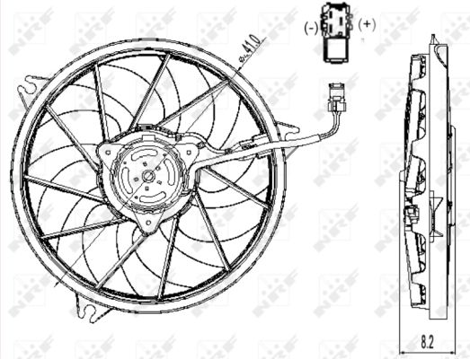NRF Ventilator, motorkøling 47323 for PEUGEOT