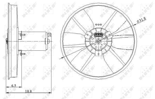 NRF Ventilator, motorkøling 47401 for VW