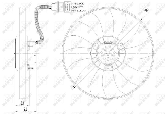 NRF Ventilator, motorkøling 47410 for VW