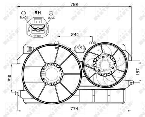NRF Ventilator, motorkøling 47451 for FORD