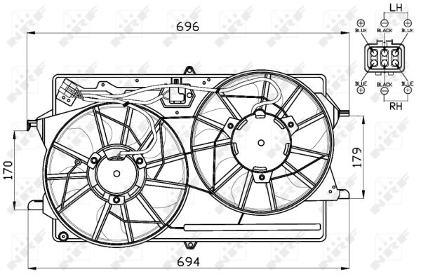 NRF Ventilator, motorkøling 47453 for FORD