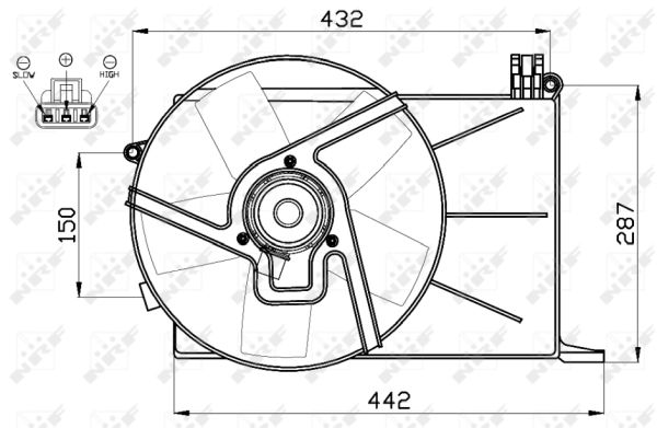 NRF Ventilator, motorkøling 47459 for VAUXHALL