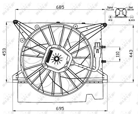 NRF Ventilator, motorkøling 47462 for VOLVO