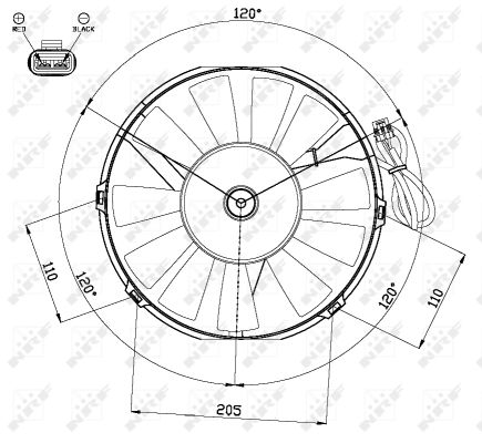 NRF Ventilator, motorkøling 47467 for VAUXHALL CHEVROLET