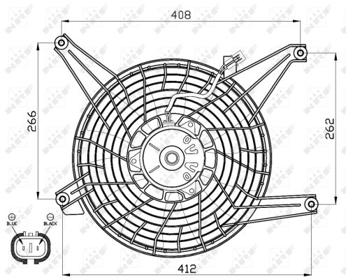 NRF Ventilator, motorkøling 47468 for MITSUBISHI
