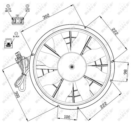 NRF Ventilator, motorkøling 47470 for VOLVO