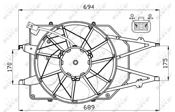 NRF Ventilator, motorkøling 47475 for FORD