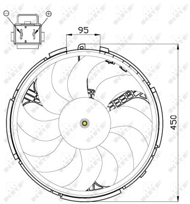 NRF Ventilator, motorkøling 47506 for FIAT
