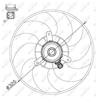 NRF Ventilator, motorkøling 47514 for PEUGEOT