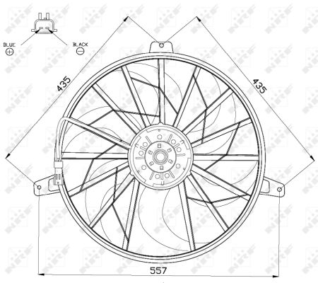 NRF Ventilator, motorkøling 47524 for JEEP