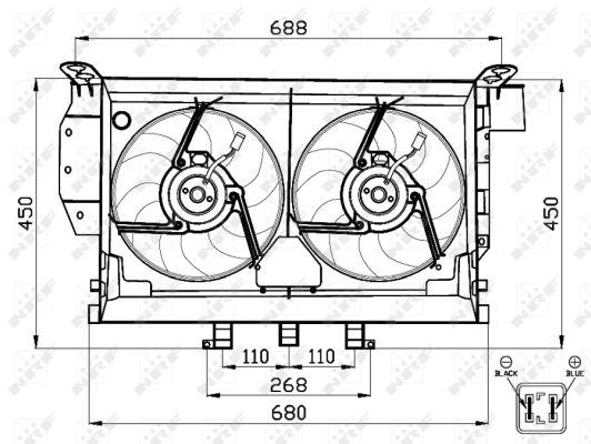 NRF Ventilator, motorkøling 47503 for PEUGEOT