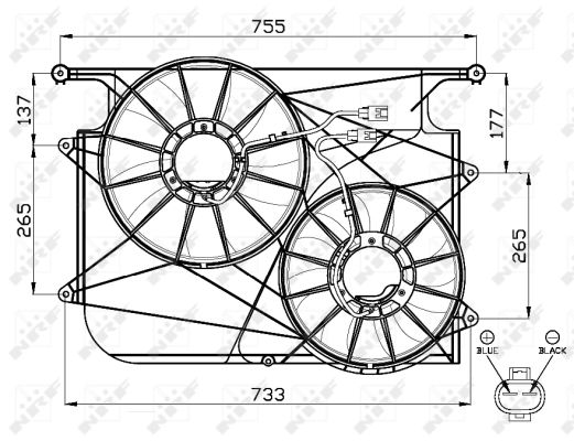 NRF Ventilator, motorkøling 47535 for CHEVROLET