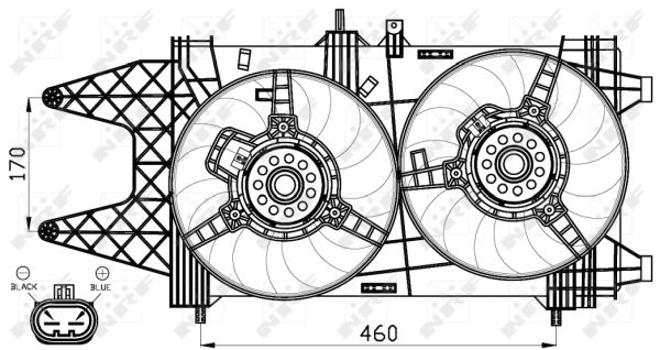 NRF Ventilator, motorkøling 47542 for FIAT