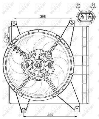 NRF Ventilator, motorkøling 47547 for HYUNDAI