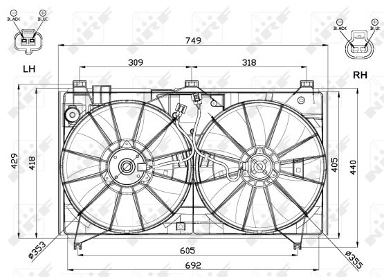 NRF Ventilator, motorkøling 47566 for LEXUS