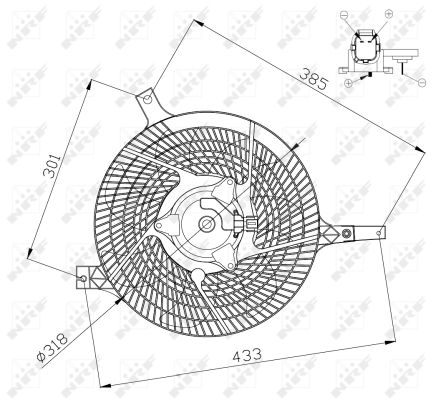 NRF Ventilator, motorkøling 47572 for NISSAN
