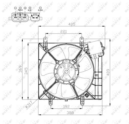NRF Ventilator, motorkøling 47575 for SUBARU