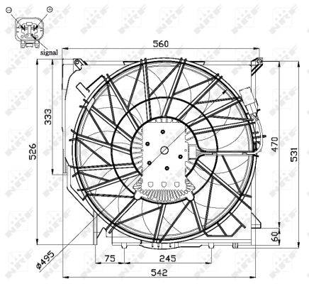 NRF Ventilator, motorkøling 47672 for BMW