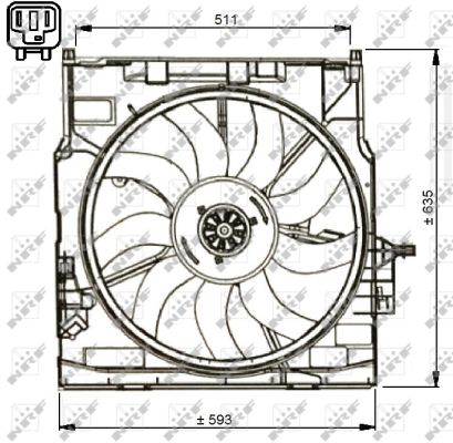 NRF Ventilator, motorkøling 47734 for BMW
