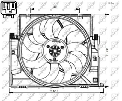 NRF Ventilator, motorkøling 47736 for BMW
