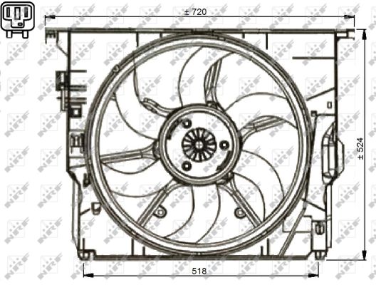 NRF Ventilator, motorkøling 47737 for BMW