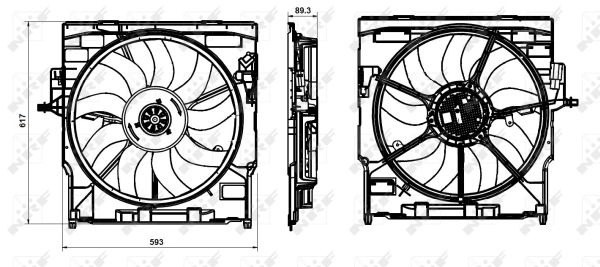 NRF Ventilator, motorkøling 47845 for BMW