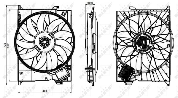 NRF Ventilator, motorkøling 47852 for MERCEDES-BENZ